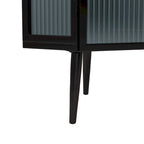 22.25 Floor Corner Cabinet, Three Tiers with Tempered Glass Doors and Storage Shelves for Bathroom, Living Room and Bedroom