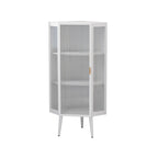 22.25 Floor Corner Cabinet, Three Tiers with Tempered Glass Doors and Storage Shelves for Bathroom, Living Room and Bedroom