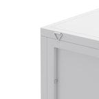 22.25 Floor Corner Cabinet, Three Tiers with Tempered Glass Doors and Storage Shelves for Bathroom, Living Room and Bedroom