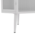 22.25 Floor Corner Cabinet, Three Tiers with Tempered Glass Doors and Storage Shelves for Bathroom, Living Room and Bedroom
