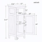 Bathroom Single Door Storage Cabinets for Convenient Storage Solutions, 12.60 x 11.80 x 31.50 inches