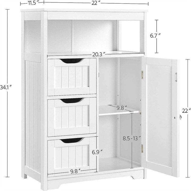 Bathroom Floor Cabinet Wooden Storage