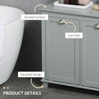 Bathroom Storage Organizer with Two-Compartment Tilt-Out Hamper