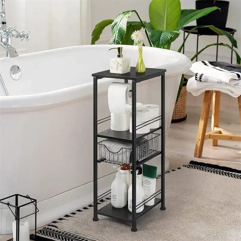 Bathroom Storage Cabinet Freestanding Bathroom Shelf with Drawer - 11D x 10W x 27.99H