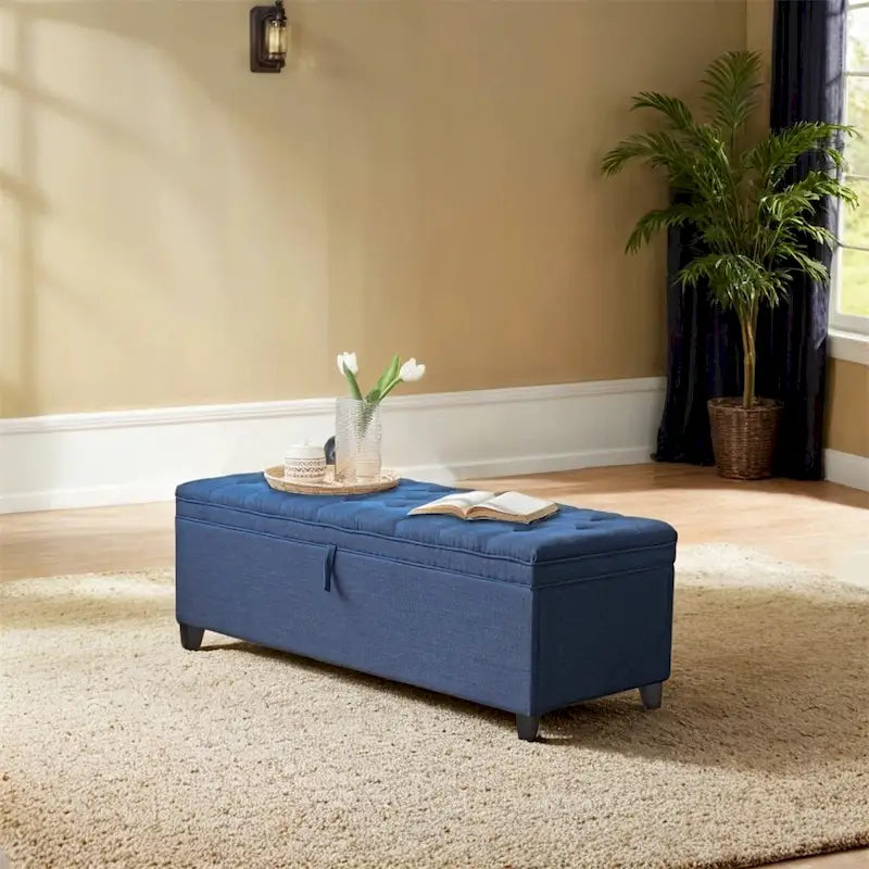 Extra Long Storage Ottoman Entryway Bench with Flip Top Storage Chest