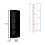 Home Bookcase 4-Shelf, Display Unit for Books and Decor